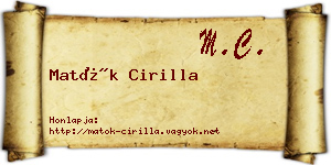 Matók Cirilla névjegykártya